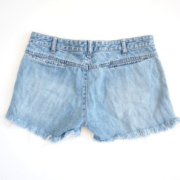 Y2K Vintage Lowโ Rise Cut Off Jean Shorts Bare Back Size 6 100% Cotton - Picture 2 of 9